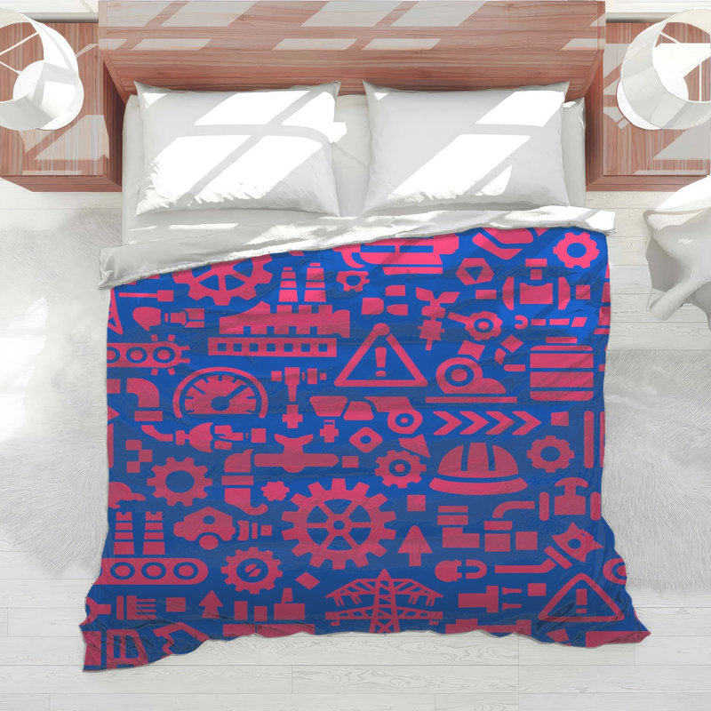Industrial Icons Pattern Comforter, Twin Extra Long