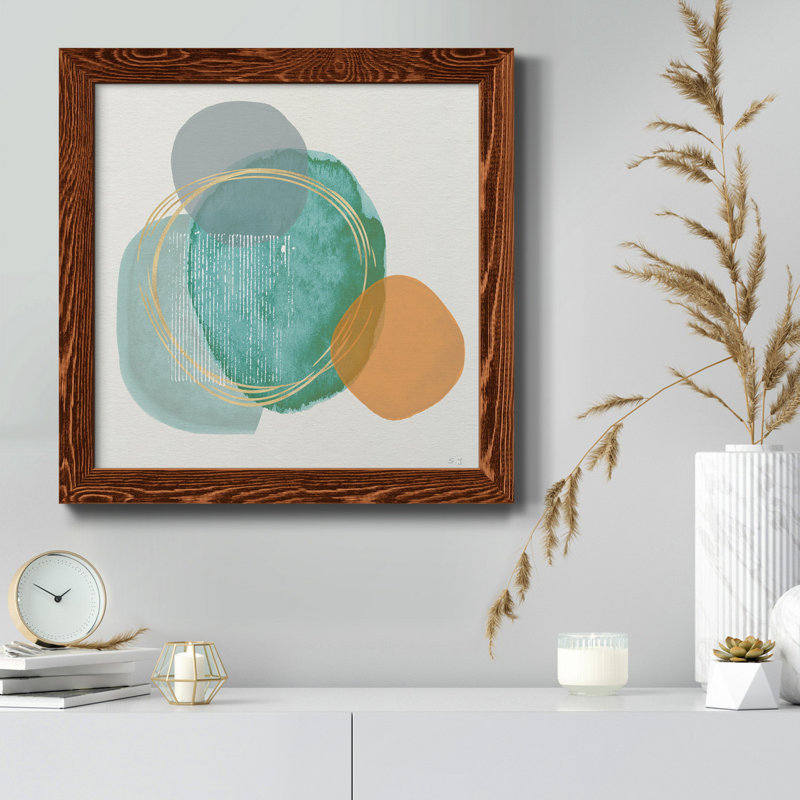 Cactus Vignette II - peinture sur toile encadrée, H 17 po x l 17 po x P 1,5 po, Érable encadré