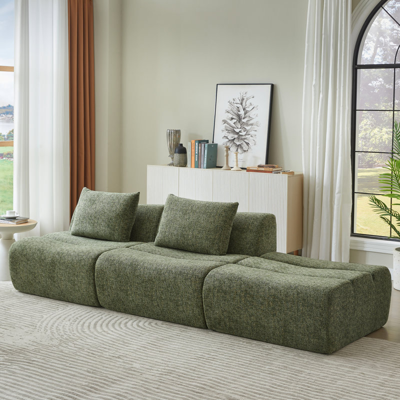 Oversized 3 Seater Compressed With Chenille, No Assembly, Space - Saving For Cozy Living Rooms And Apartments, 1 Seat Options, Pocket Spring Sponge Chenille Apartment Room, Comfortable, Saving,