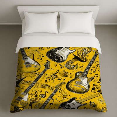 Electric Guitars Musical Notes Duvet Covers
