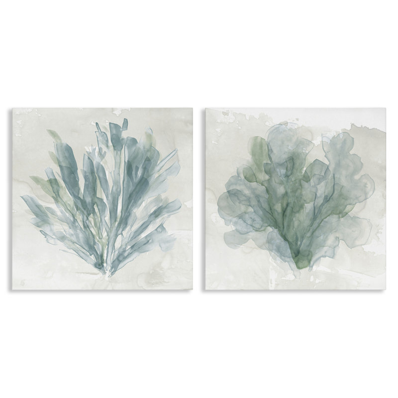Ensemble d'art mural sur toile 2 pièces, "Mottled Coral Abstracts", design par Carol Robinson, H 17 po x l 17 po