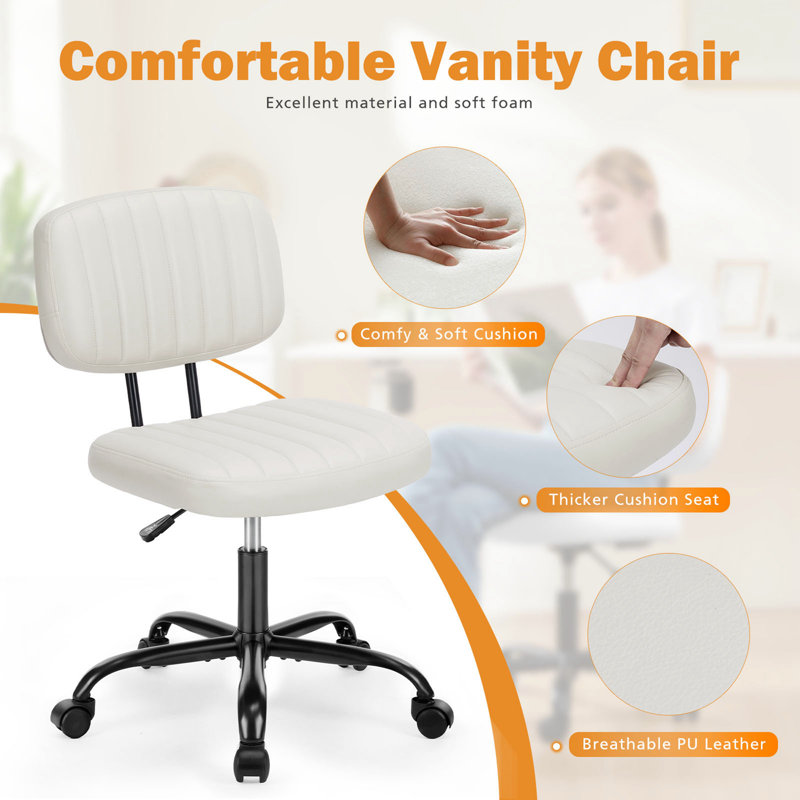 Ebern Designs Azaleya Office Chair, White