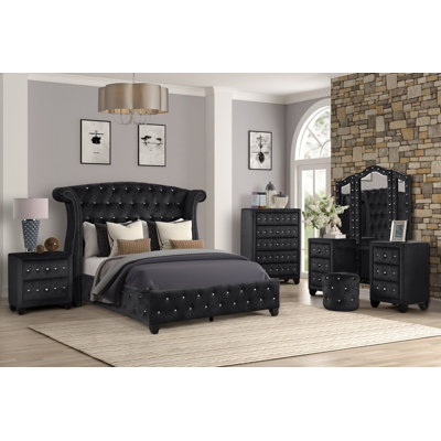 Ensemble de chambre à coucher rembourrée standard Rausch