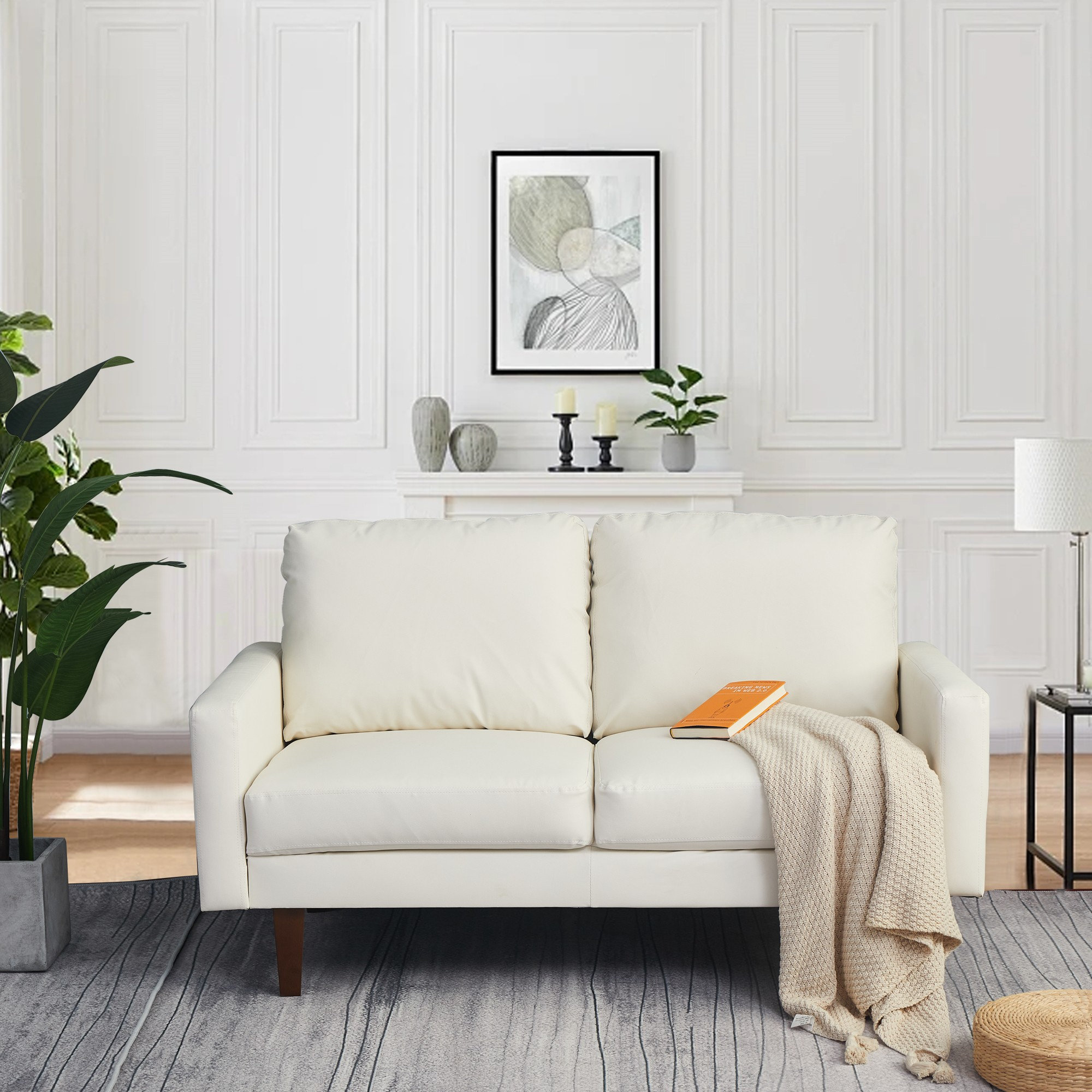 Ebern Designs Faux Leather Loveseat & Reviews - Wayfair Canada
