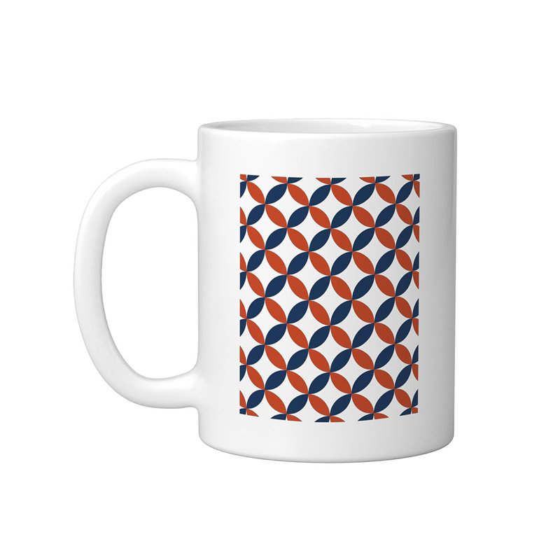 Abstract Geometric Repeating Pattern Ceramic Mug, 11oz