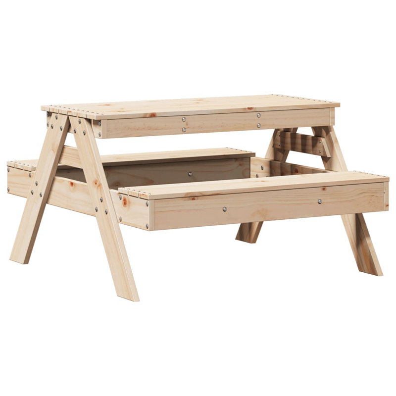 Raemoore Rectangular Outdoor Picnic Table , cm W cm D, 52cm H x 97cm W x 88 cm L, Natural