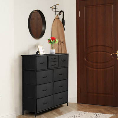 Commode de rangement noire multi-tiroirs