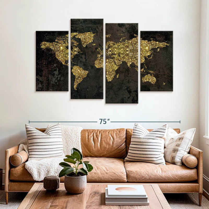 Carte du monde Aliaz Glitzy Gold