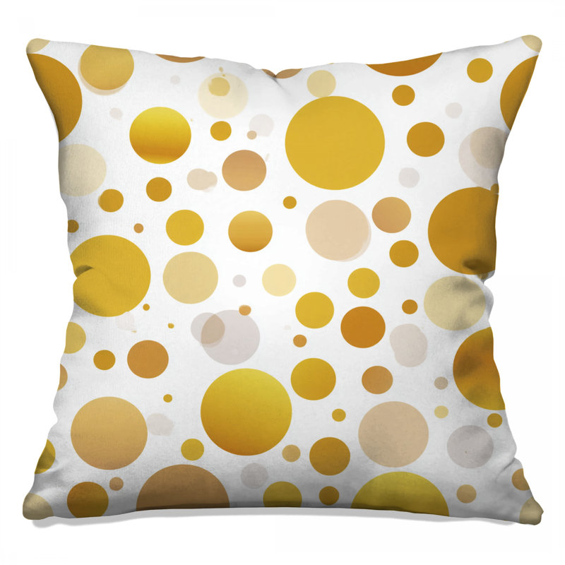 Coussin décoratif à pois, 14 X 14 pouces