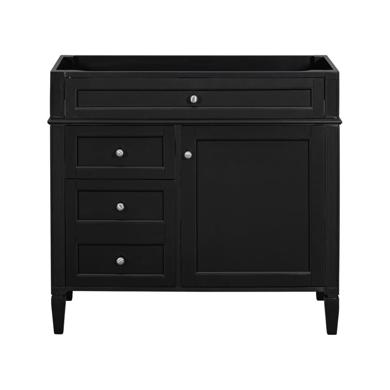Base de meuble-lavabo sur pied 36 po avec 2 tiroirs et tiroir basculant Cormac (lavabo non inclus)