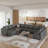 Zendajas Faux Leather U-Shaped Sectional-1004017567