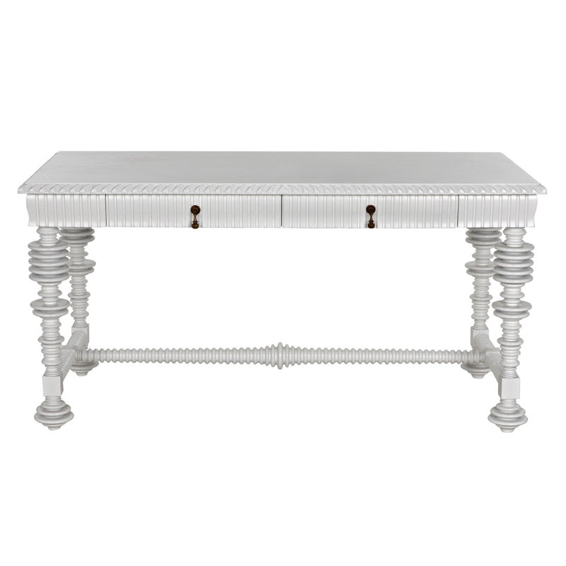 Portuguese Solid Wood Writing Desk, Solid White