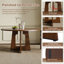 Table de salle à manger ronde 47,24 po en bois aggloméré avec chaises en lin tissé 4/6 po, Farmhousefor Kitchen-2039988608-2039988860-2039988862