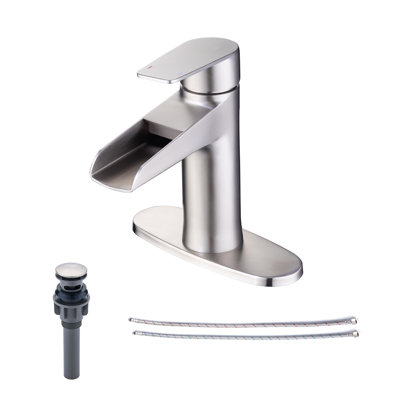 Single Hole Bathroom Faucet with Drain Assembly