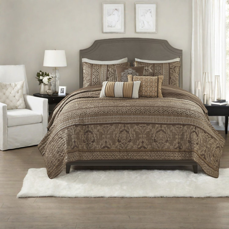 Ensemble de literie réversible, jacquard en coton très grand californien, maison moderne