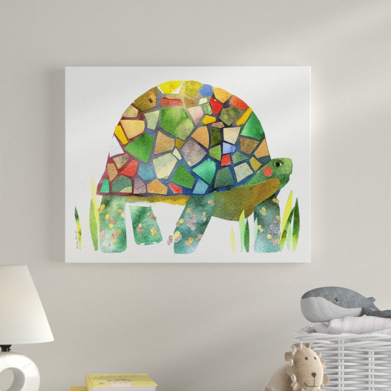 Art de la tortue découpée, Toile tendue, H 20 po x l 16 po