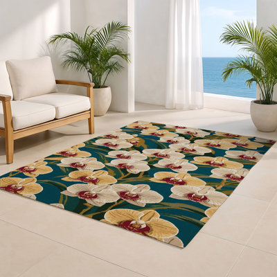 Tapis d'intérieur et d'extérieur brun Botanical