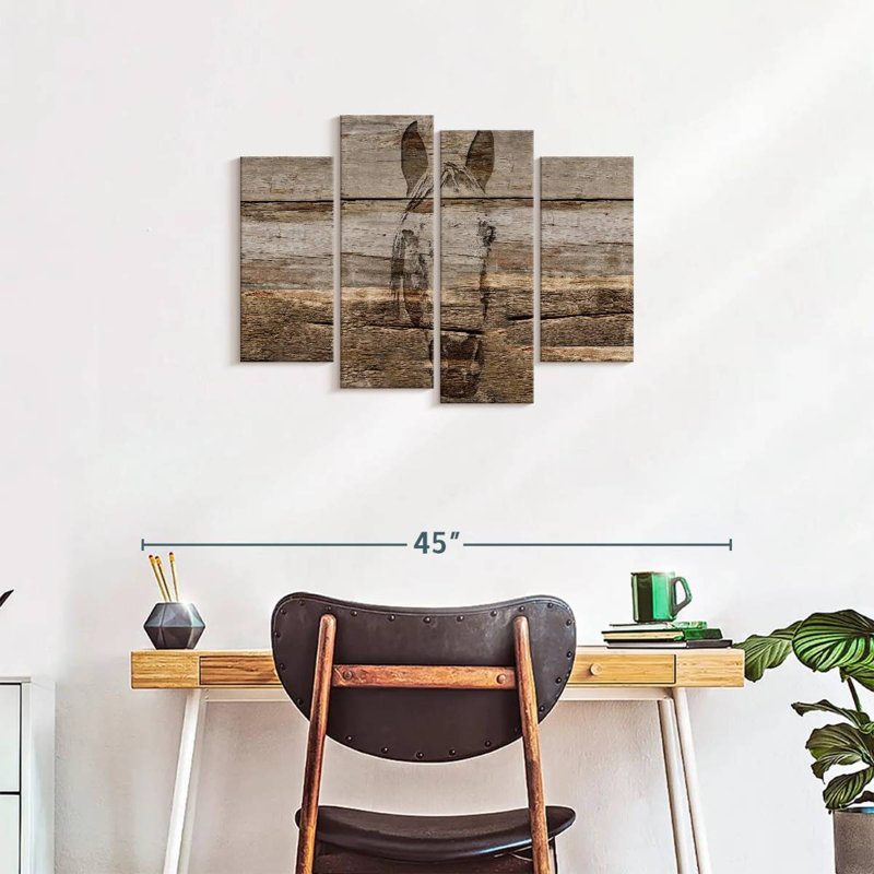 Cheval rustique 4 pièces, H 22 po x l 36 po x P 1 po