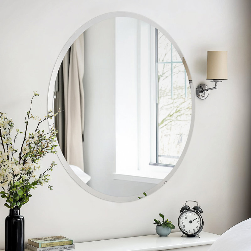 Rithi Round Flat Wall Mirror, 80 cm H x 80 cm W
