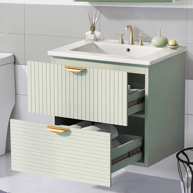 Meuble-lavabo mural l 24 po, Vert