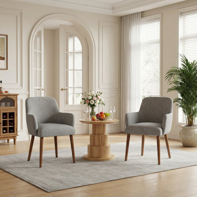 Chaise d'appoint rembourrée en bois massif avec accoudoirs