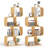 2 Pcs 4-tier S-shaped Bookcase With 4 Open Cubes Geometric Corner Display Shelf