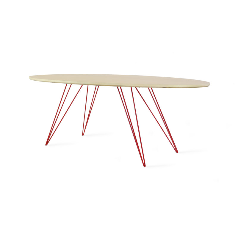 Williams Single Coffee Table, Red, 18" H x 23" W x 54" D, Walnut