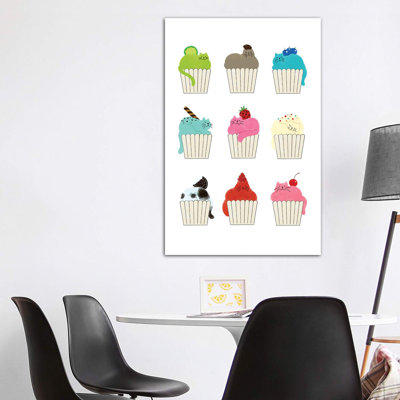 Cupcat Flavours by Big Nose Work - Wrapped Canvas Print