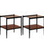 2 tables d'appoint rectangulaires en verre trempé - brun, pour intérieur, 48,5 cm x 40,1 cm x 54,4 cm, capacité de charge de 50 kg, 2 pièces, plateau moderne pour salon, 40,1 cm (l) x 48,5 cm (l) x 54,4 cm (h), 50 kg