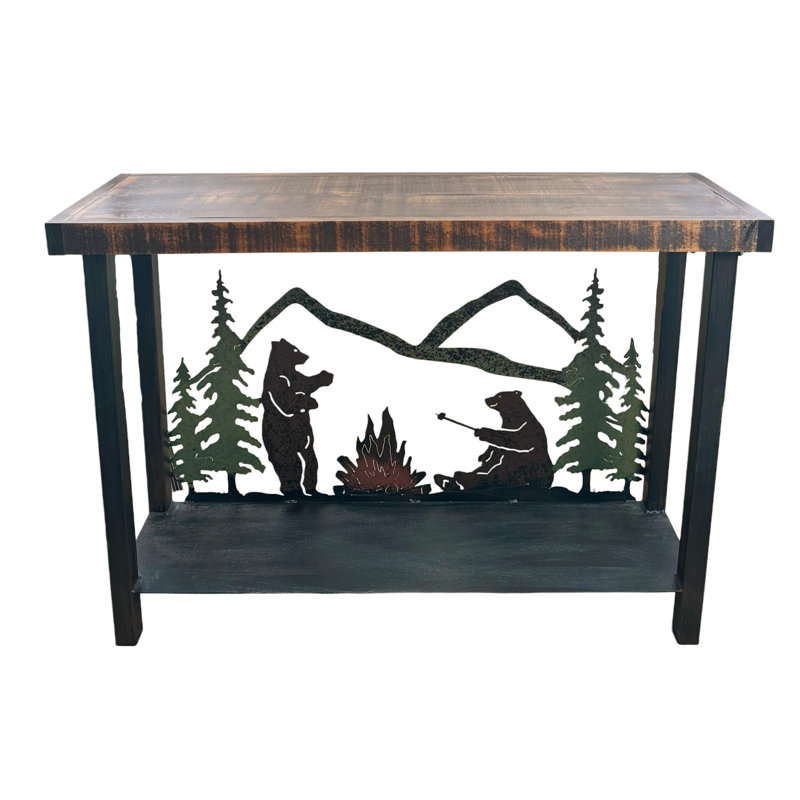 ENSEMBLE DE TABLE DE GUIMAUNE BRILLÉE SIENNA Bears - 1-table basse, 1 table de canapé, 2 tables de bout carrées de 17 po - toutes avec plateau en bois