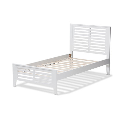 Lit plateforme simple avec rangement en bois massif Helfant