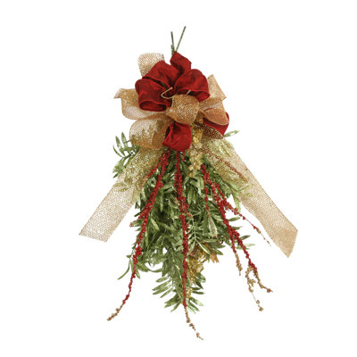 Green Poinsettia with Snow Pine  (Pack 2)