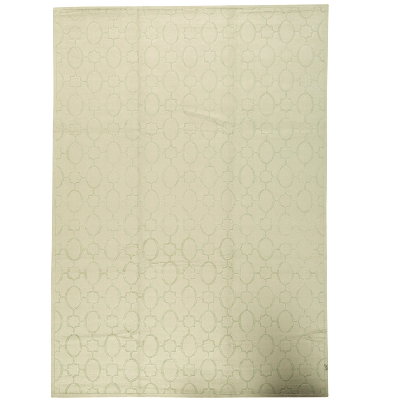 Tapis beige / vert noué à la main de haute qualité