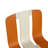 4-Pack Modern Striped Block Chairs – Indoor/Outdoor PP Plastic Seat & Sturdy Metal Legs, Vibrant White, Orange, – For Living Room, Balcony, Café, Terrace-55545506