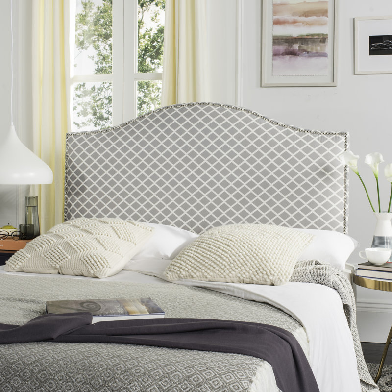 Epping Upholstered Headboard, Gray & White