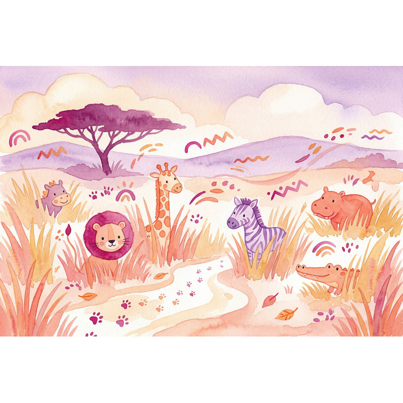 Décoration murale amovible en forme d'arbre Safari, Texturé non collé, 140 po x 108 po