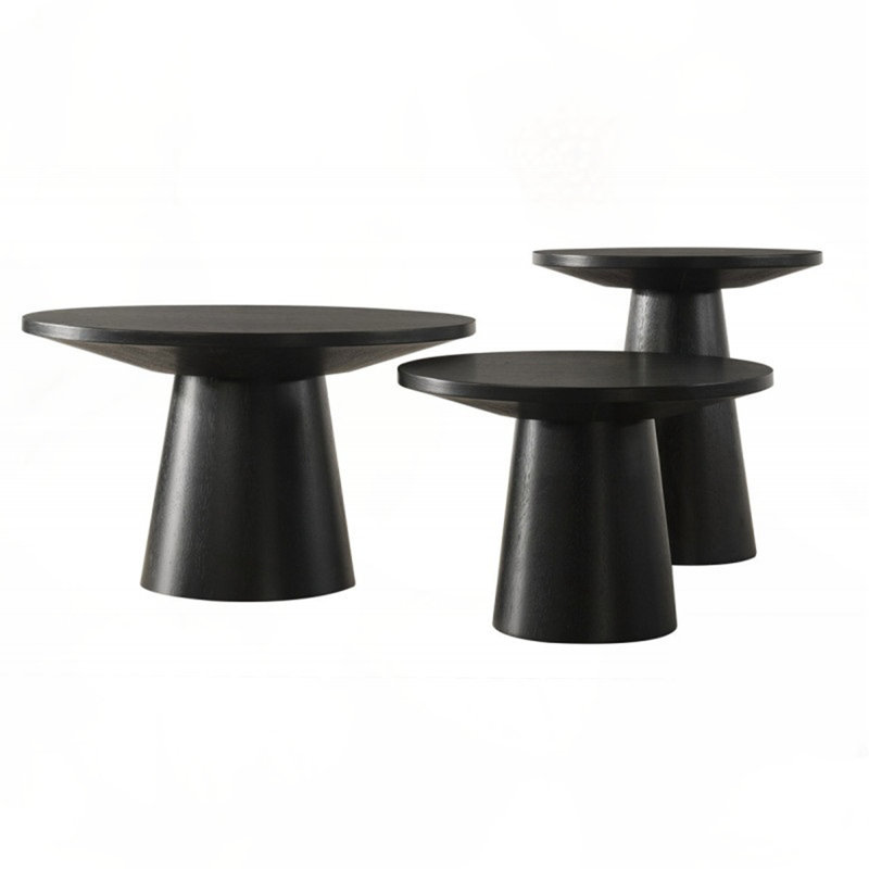 Table basse ronde en bois, Noir