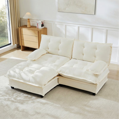 L Shaped Modular Sofa with Ottoman for Living Room and Bedroom
