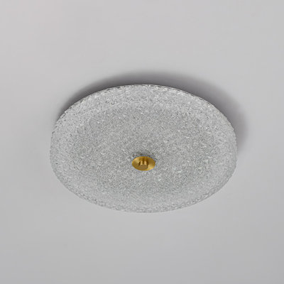 Round Glass Dimmable LED Flush Mount