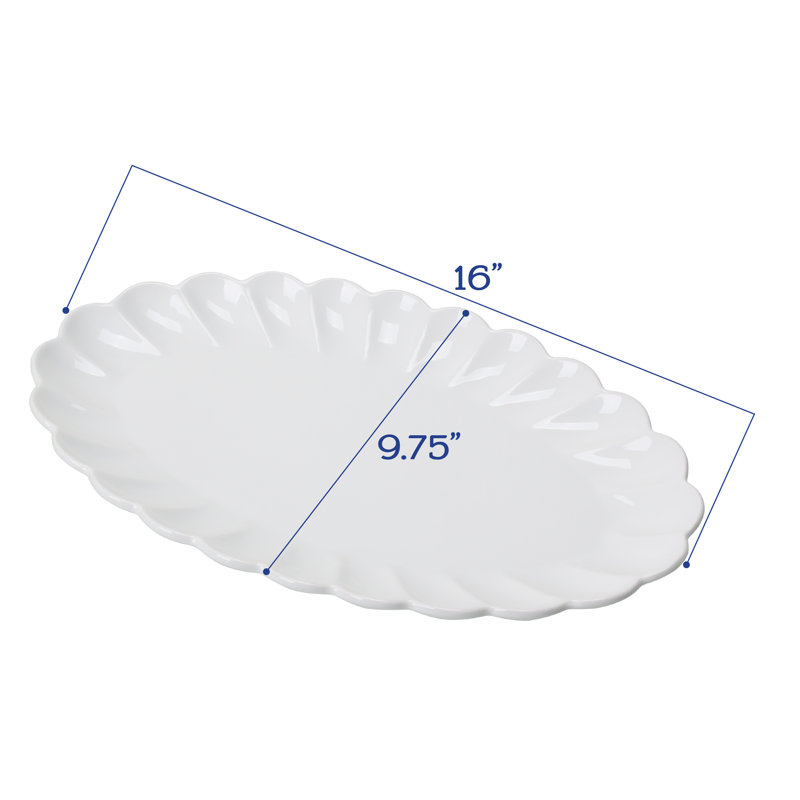 BIA Cordon Bleu 2-Piece, Petal Serving Set, White, 3.25" H x 16" L x 10" W