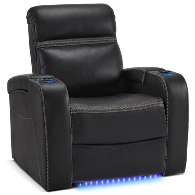 38.6" Wide Home Theater Seating with Cup Holder
