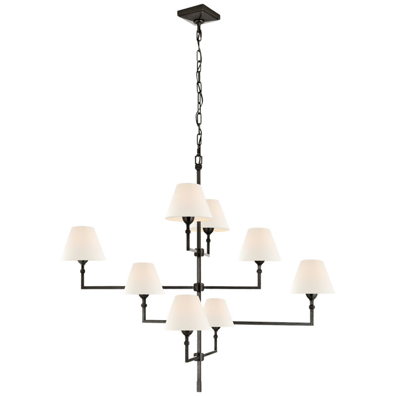 Alexa Hampton Jane Large Offset Chandelier, Gun Metal