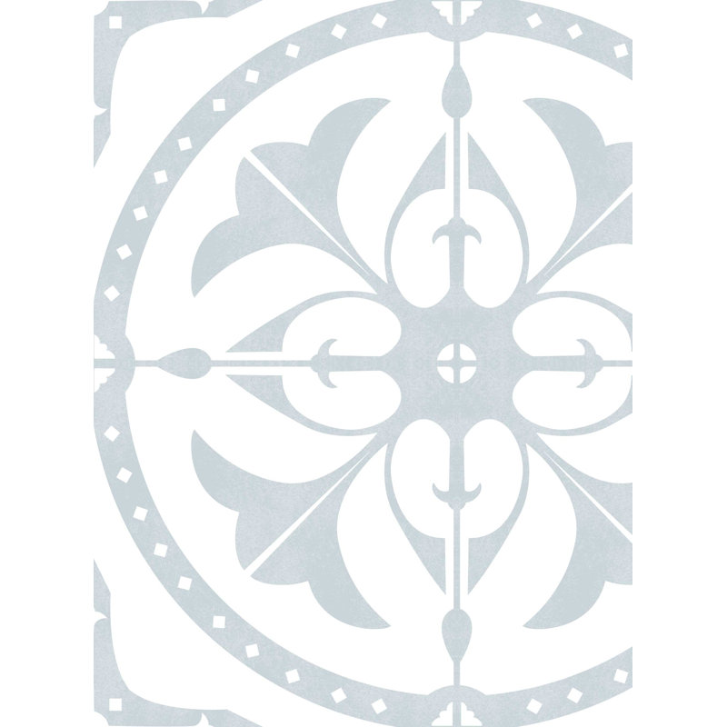 Round Moroccan Tile Peel And Stick Vinyl Wallpaper, Blue