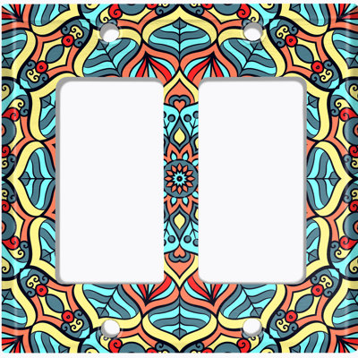 Patterned 2 - Gang Toggle Light Switch Standard Wall Plate