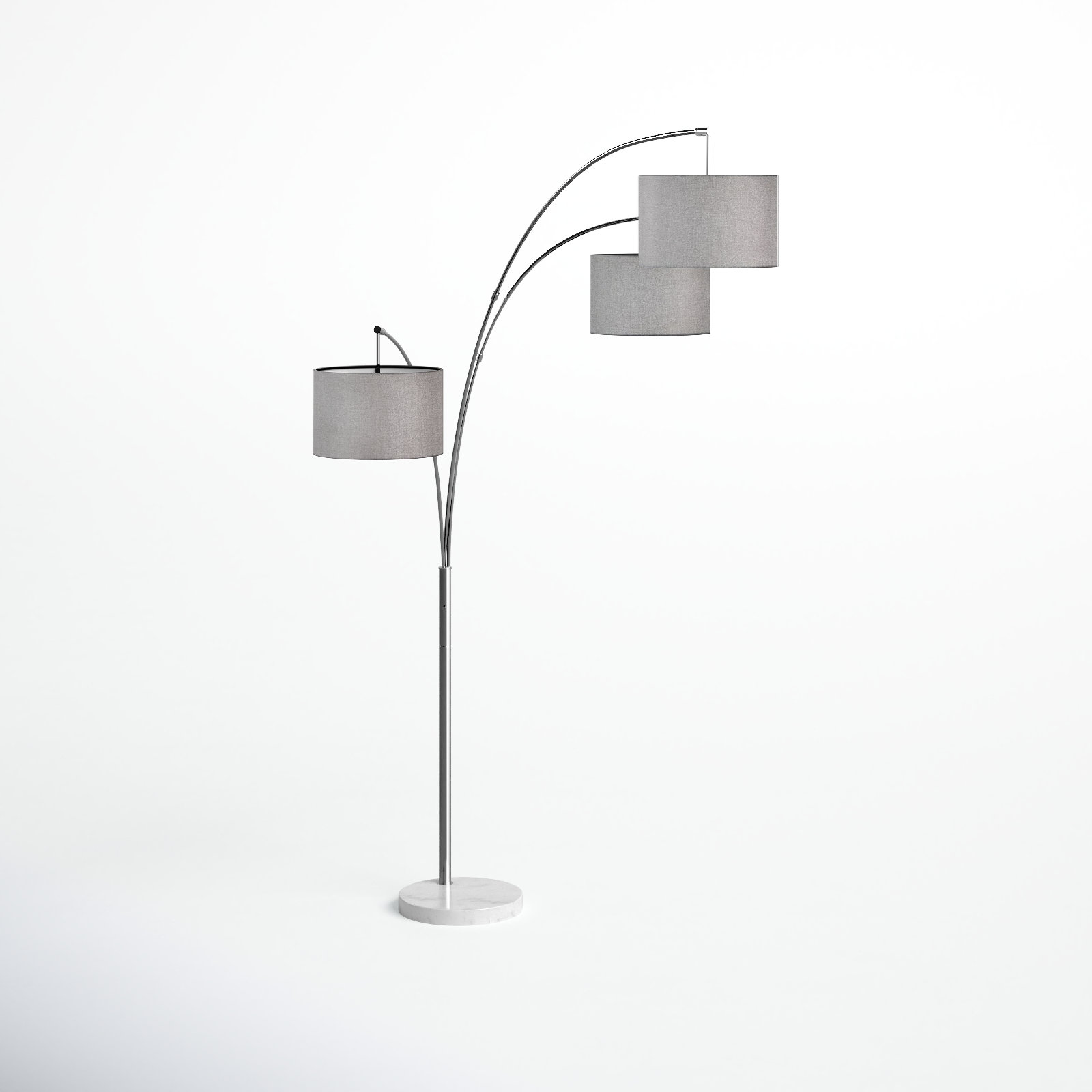 Felice 74'' Floor Lamp, Gray, Brushed Steel