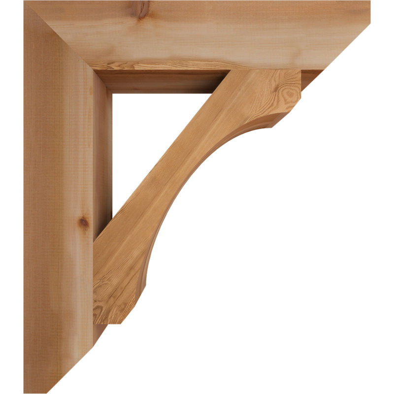 Wood Bracket/Corbel, 34" H x 5.5" W x 30" D, Western Red Cedar (Smooth)