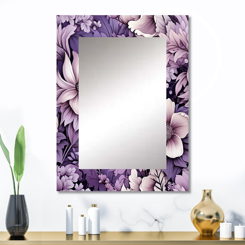 Jensen Eerie Elegance Moody Patterns - miroir décoratif floral, chalet, miroir mural traditionnel, impression sur métal
