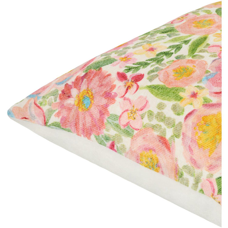 Spring Bouquet Throw Pillow Cover & Insert, Square 20", Multi-Orange, Down Blend