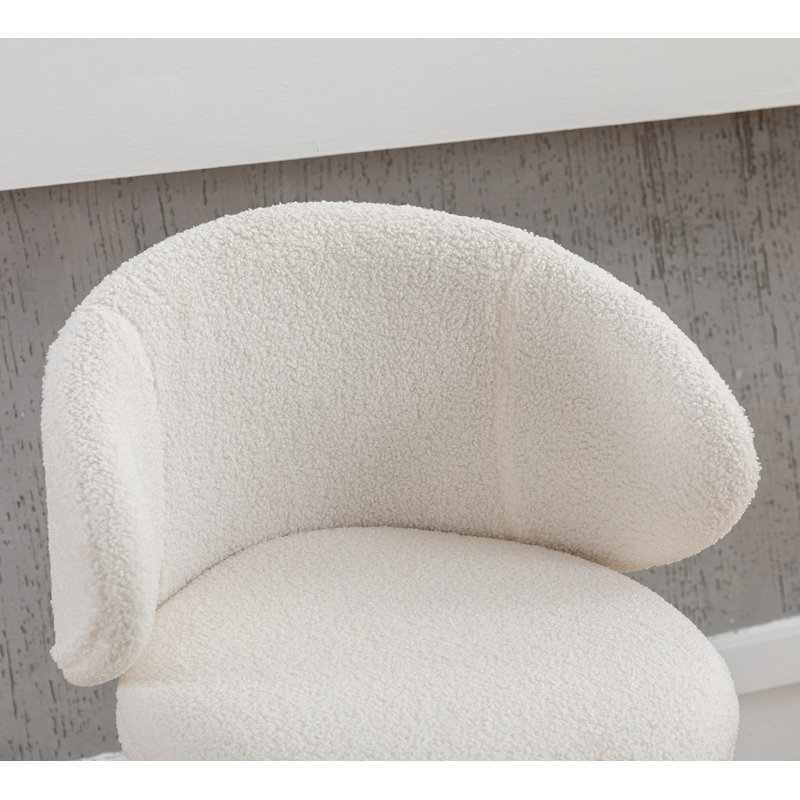 Kicha Upholstered Counter Stool with Solid Wood Frame, Beige Fabric/Natural Frame