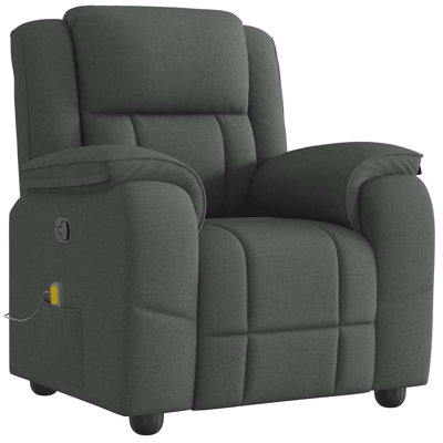 Vidaxl Massage Recliner Chair Dark Grey 100% Polyester, Metal, Plywood